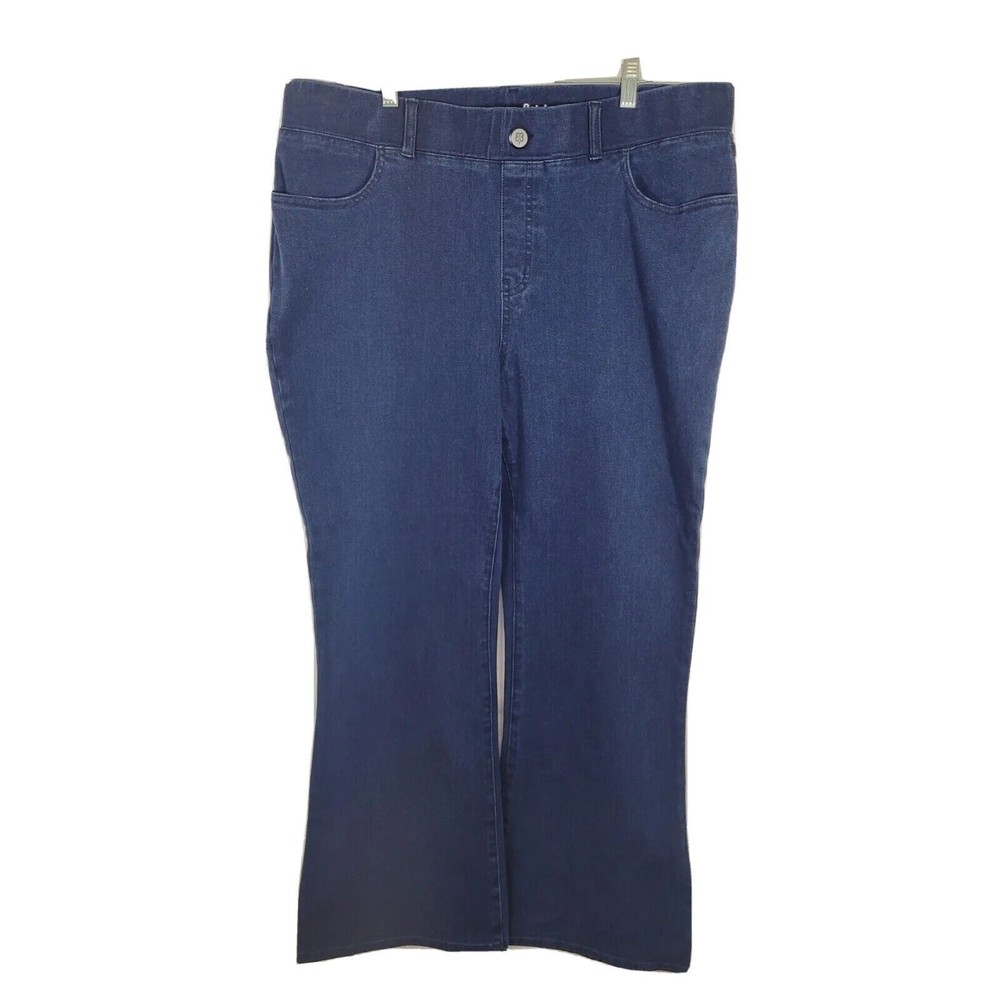 BETABRAND Size 2XL petite Blue Pull-On Wide Leg Yoga Dress Pants